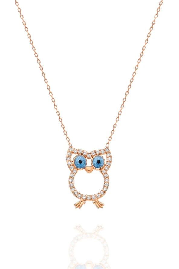 925 Ayar Baykuş Kolye Kadın Gümüş Kolye ürün görseli