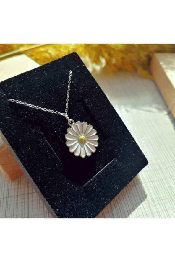 925 Ayar Papatya Kolye Kadın Gümüş Kolye ürün görseli