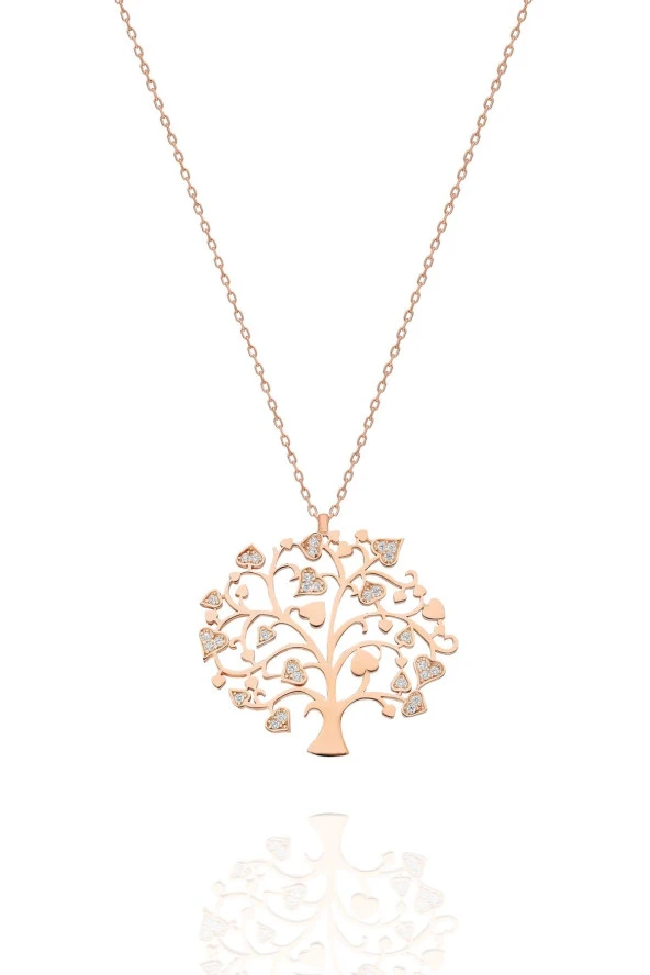 925 Ayar Kalpli Hayat Ağacı Kolye Kadın Gümüş Kolye ürün görseli