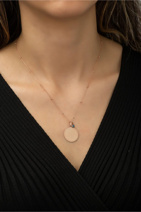 925 Ayar Gümüş Plaka Çınar Yaprağı Kolye Kadın Gümüş Kolye - Resim 2