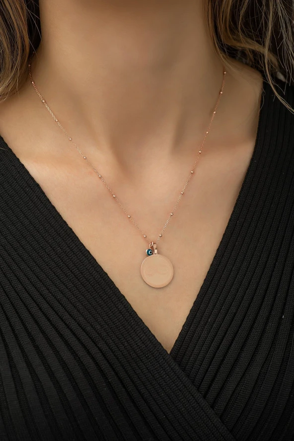 925 Ayar Gümüş Plaka Sonsuzluk Kolye Kadın Gümüş Kolye - Resim 2