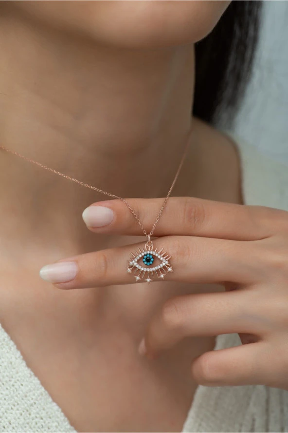 925 Ayar Göz Kadın Gümüş Kolye ürün görseli