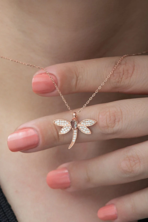 925 Ayar Zultanite Taşlı Yusufcuk Kolye Kadın Gümüş Kolye ürün görseli