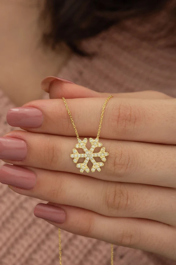 925 Ayar Gold Kartanesi Kadın Gümüş Kolye ürün görseli