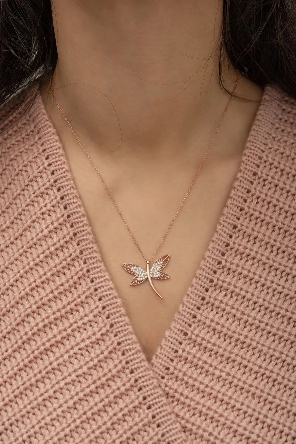 925 Ayar Rose Yusufcuk Kolye Kadın Gümüş Kolye - Resim 2