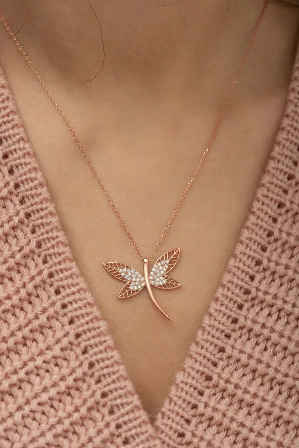 925 Ayar Rose Yusufcuk Kolye Kadın Gümüş Kolye - Resim 3