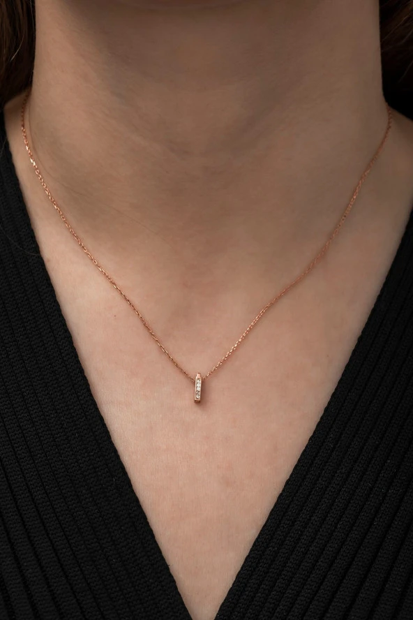 925 Ayar Harf Kolye 3 Boyutlu İ Harfi Kadın Gümüş Kolye - Resim 2