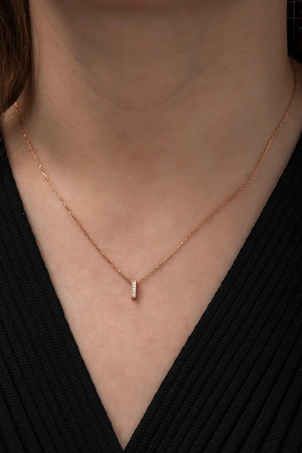 925 Ayar Harf Kolye 3 Boyutlu I Harfi Kadın Gümüş Kolye - Resim 2