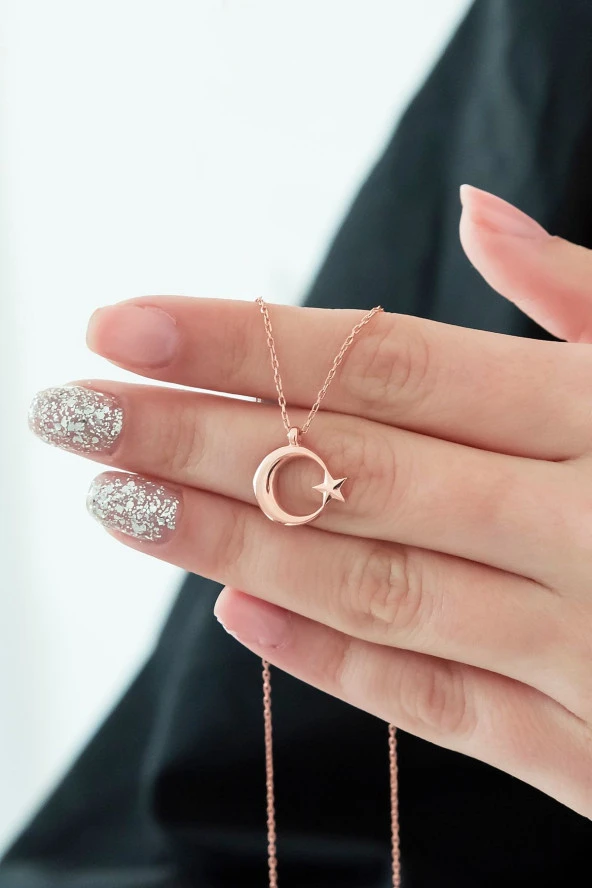 925 Ayar Ayyıldız Kadın Gümüş Kolye ürün görseli