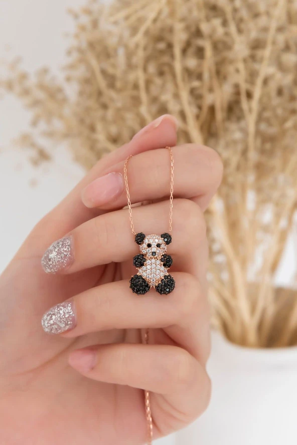925 Ayar Panda Kolye Kadın Gümüş Kolye