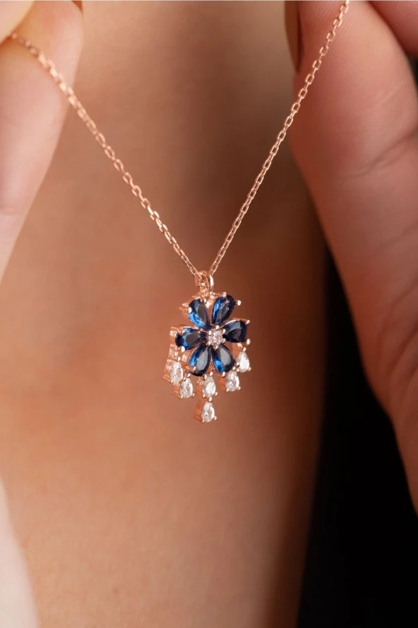 925 Ayar Gümüş Top Zincir Kalp Ritmi  Kolye - Resim 2