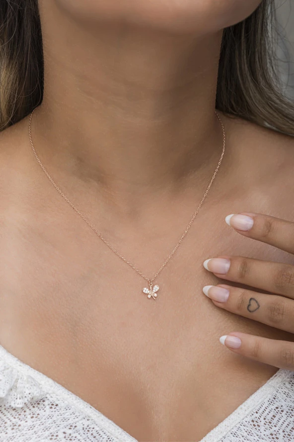 925 Ayar Gümüş Rose Minik Yusufcuk Kolye ürün görseli