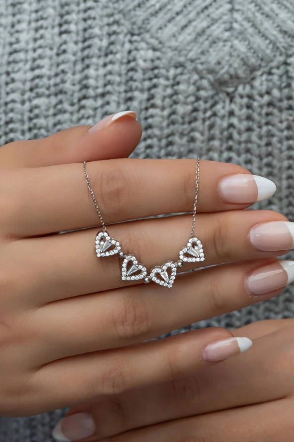 925 Ayar Gümüş Mıknatıslı Açılır Kapanır Yonca Kolye - Resim 2