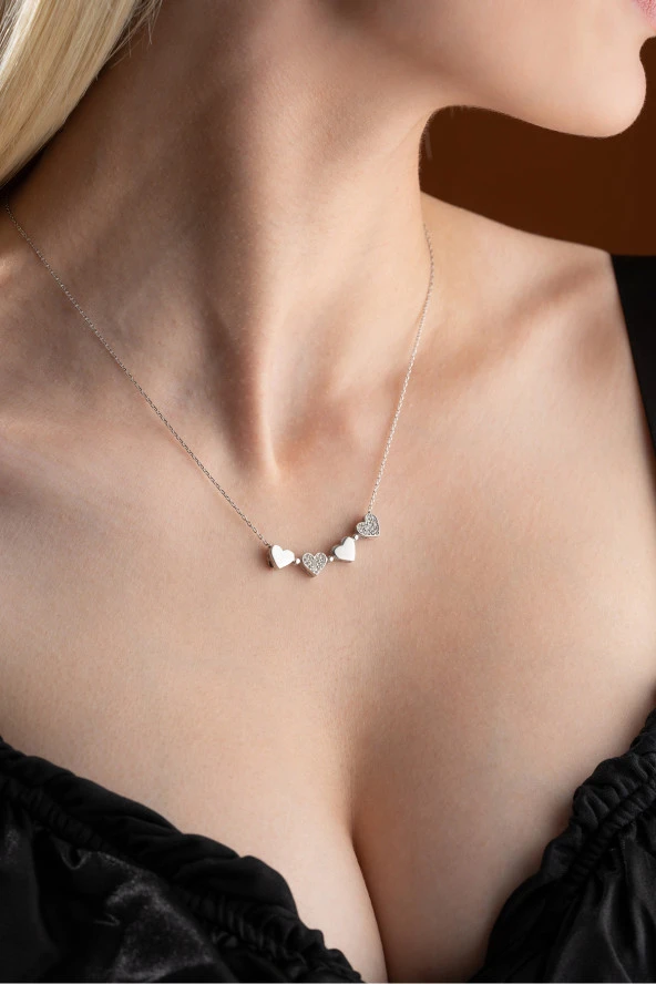 925 Ayar Gümüş Mıknatıslı Ayrılabilir Rodyumlu Yonca Kolye ürün görseli