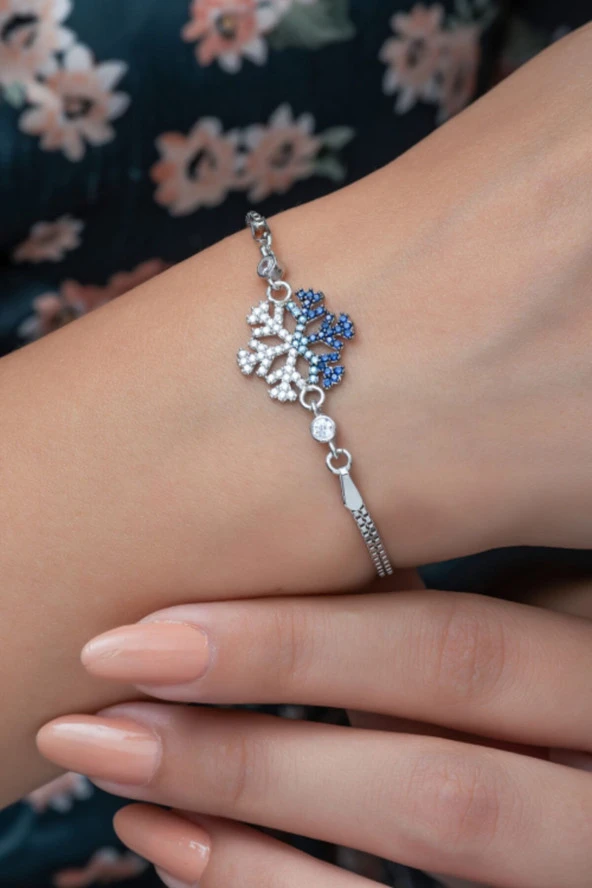 925 Ayar Renk Geçişli Kartanesi Kadın Gümüş Bileklik ürün görseli