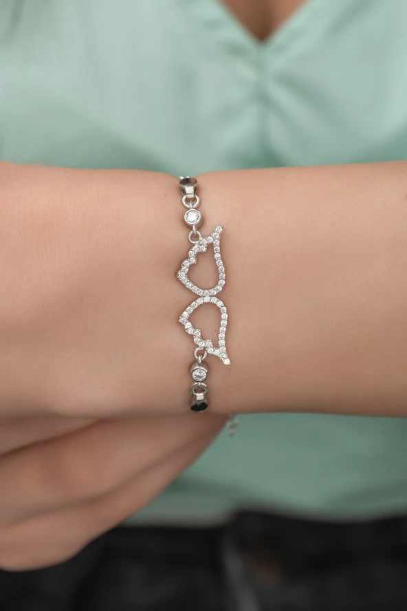 925 Ayar Gümüş Zirkon Taşlı Melek Kanadı Bileklik ürün görseli