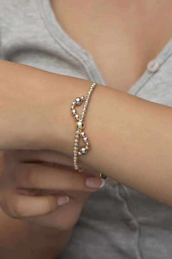 925 Ayar Dorika Toplu Sonsuzluk Figürlü Bileklik Gümüş Bilezik ürün görseli