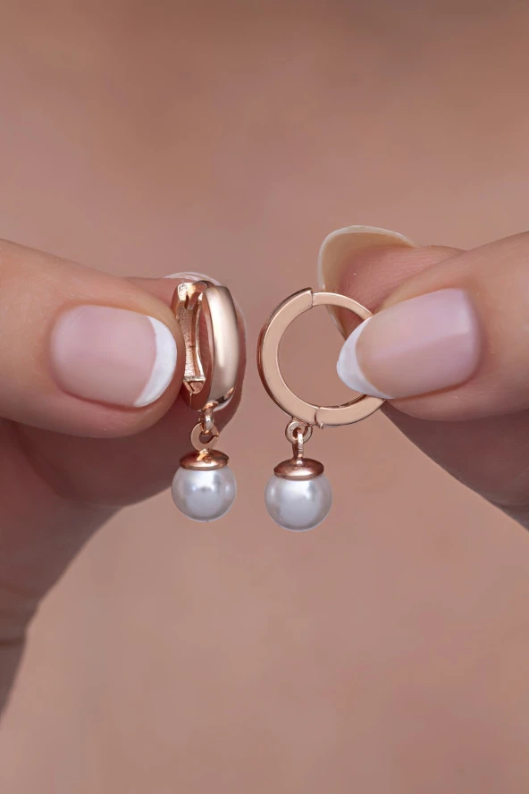 925 Ayar Gümüş Sallantılı 10 mm Tamtur İnci Model Küpe ürün görseli