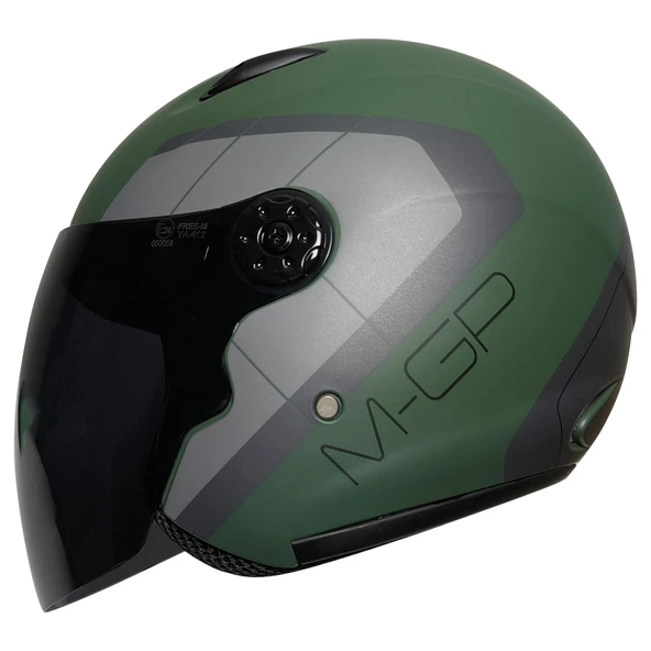 FREE-M 601 CARGO MAT YEŞİL KASK (SİYAH CAMLI) - 3