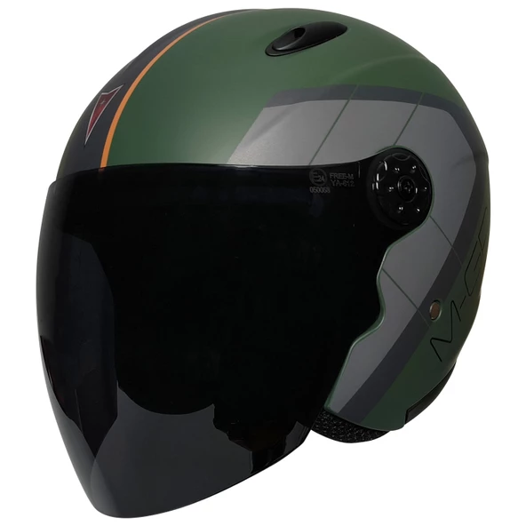 FREE-M 601 CARGO MAT YEŞİL KASK (SİYAH CAMLI)