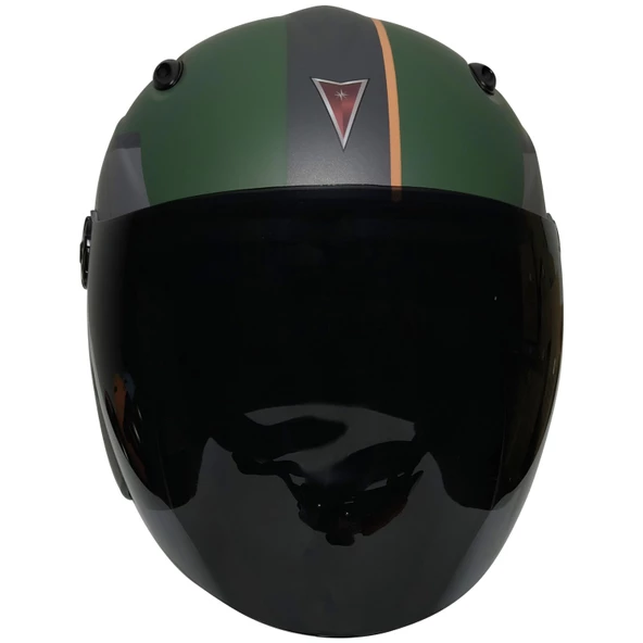 FREE-M 601 CARGO MAT YEŞİL KASK (SİYAH CAMLI) - 2