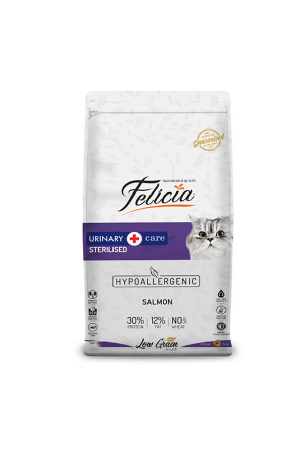 Felicia 12 Kg Sterilised Somonlu Az Tahıllı  HypoAllergenic Kedi Maması