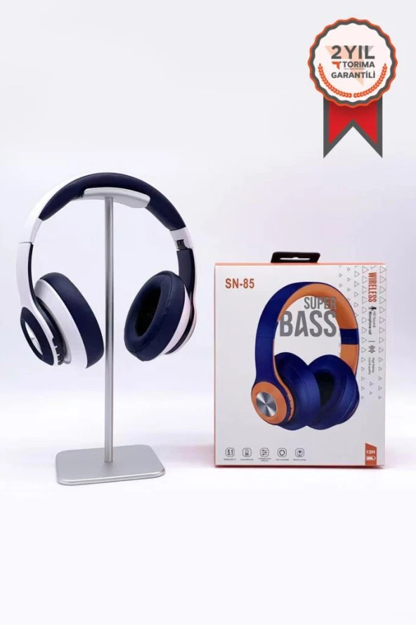 TORİMA SN-85 Kablosuz Kulaklık Bluetooth 5.1 Gümüş-Mavi - Resim 2