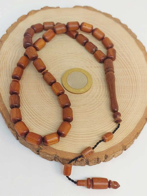 Kızıl Ağacı 33lük Tesbih 8*12mm Kapsül Kesim Usta İşçilikli (49128) - Resim 2