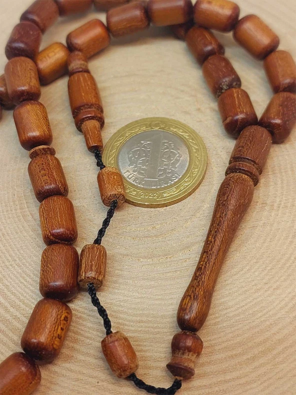 Kızıl Ağacı 33lük Tesbih 8*12mm Kapsül Kesim Usta İşçilikli (49128) - Resim 3