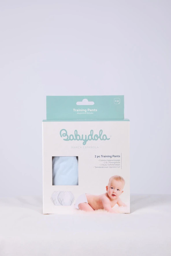 Babyhola Yıkanabilir Yüksek Emici Alıştırma Külodu 2'li 10-15 kg Mavi-Beyaz 1400 - 4
