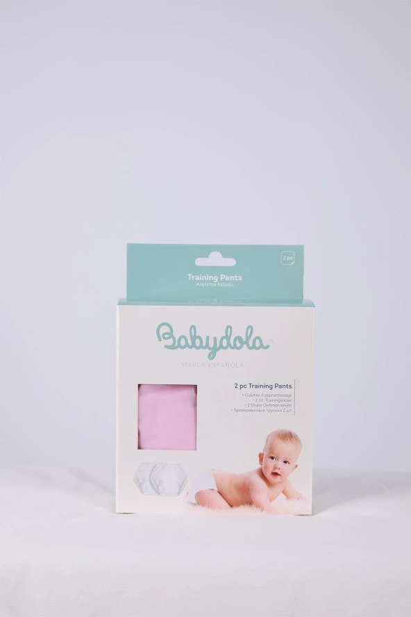 Babyhola 10-15kg 2'li Yıkanabilir Yüksek Emici Alıştırma Külodu Pembe-Beyaz 1400 - 2