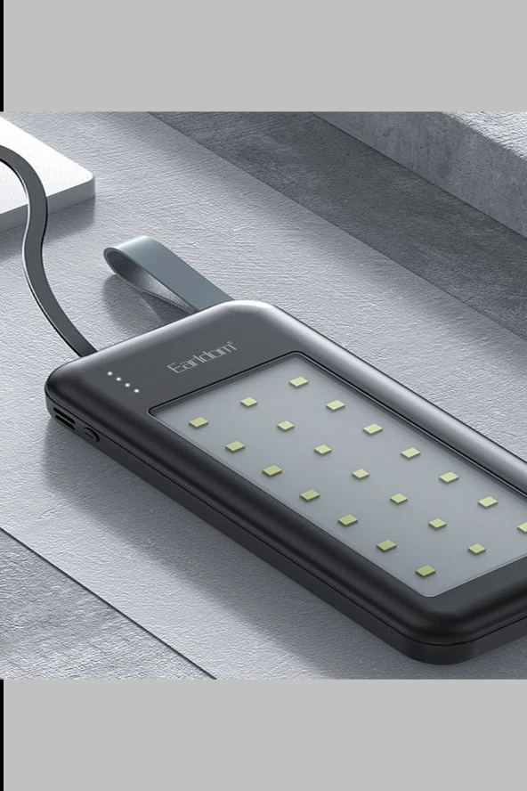Qpen PB48 10.000 mAh 10W Led Işıklı 3in1 Dahili Kablolu Powerbank - 4