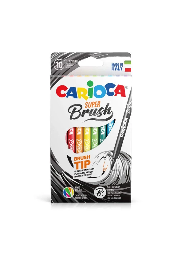 Carioca Süper Brush Keçeli Boya Kalemi 10lu