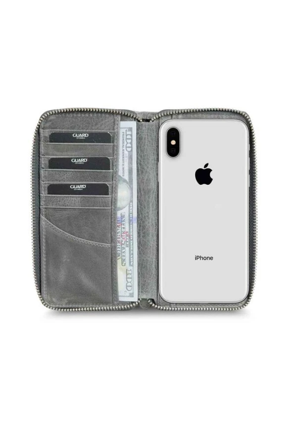 Guard Antik Gri Fermuarlı Portföy Cüzdan - GRD2403XW22190 - Resim 3