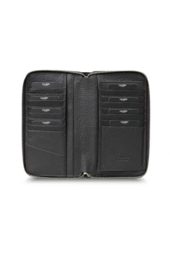 Guard Telefon Girişli Fermuarlı El Portföyü - Kahverengi - GRD2403XW22311 - Resim 2