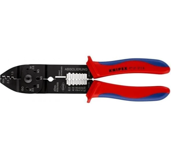 Knipex 9721215B Pabuç Sıkma ve Kablo Sıyırma Pensesi 215mm ürün görseli