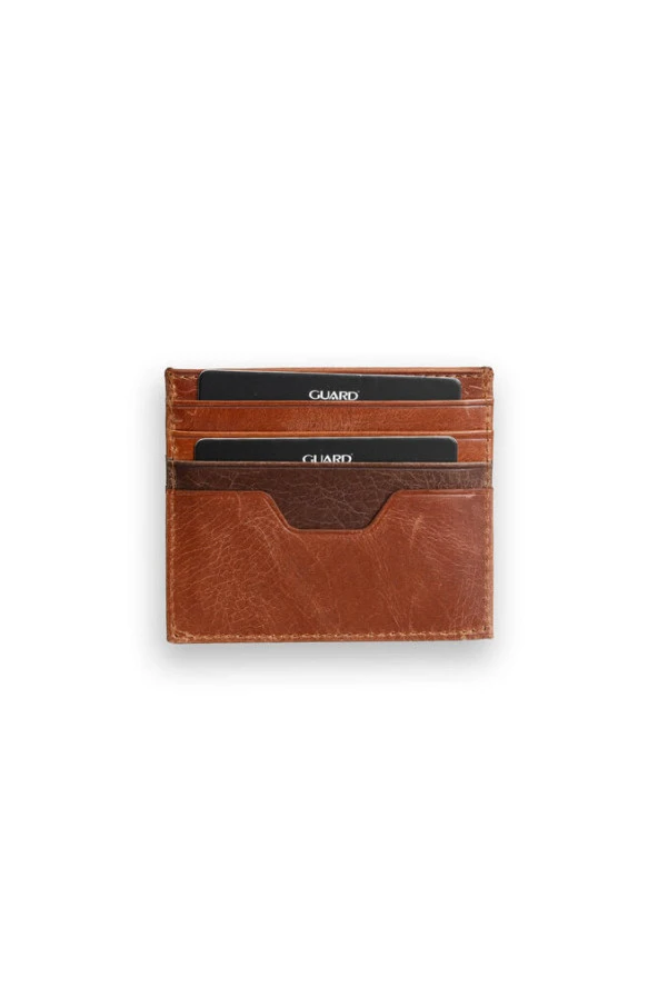 Guard Antik Taba - Kahverengi Çift Renk Hakiki Deri Kartlık - GRD2403XW22573 - Resim 3
