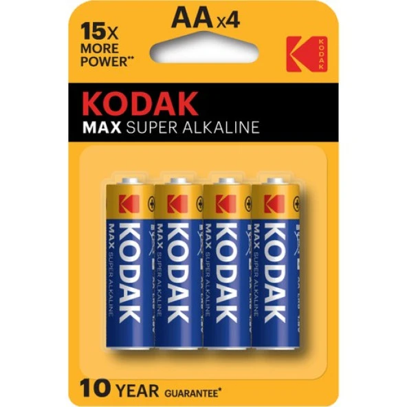 Kodak Max Süper Alkalin Kalem Pil 4lü AA