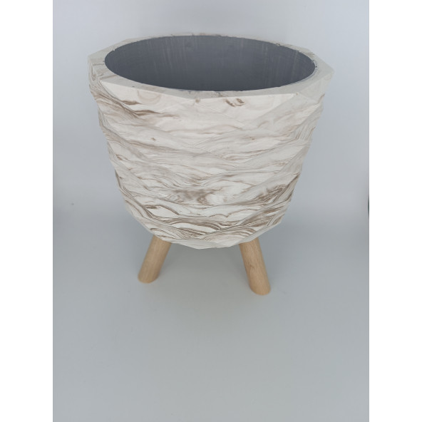 MERMER EFEKTLİ AYAKLI BETON SAKSI 1.7 LİTRE - 1