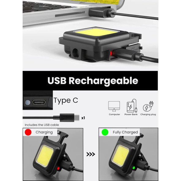 UconeX USB şarjlı mini el feneri - 4