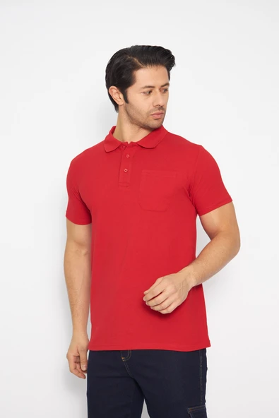 Orange Safety Kırmızı Kısa Kol Polo Yaka T-Shirt - Resim 3