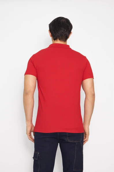 Orange Safety Kırmızı Kısa Kol Polo Yaka T-Shirt - Resim 6