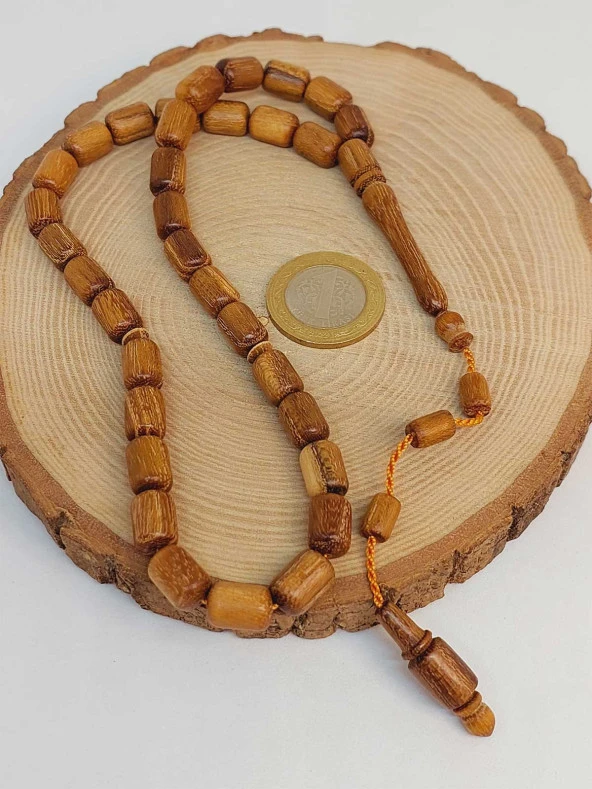 Akasya Ağacı 33lük Tesbih 8*12mm Kapsül Kesim Usta İşçilikli (49132) - 2