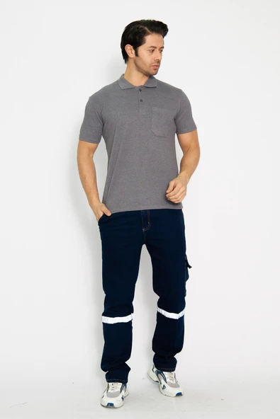 Orange Safety Koyu Gri Kısa Kol Polo Yaka T-Shirt - 7