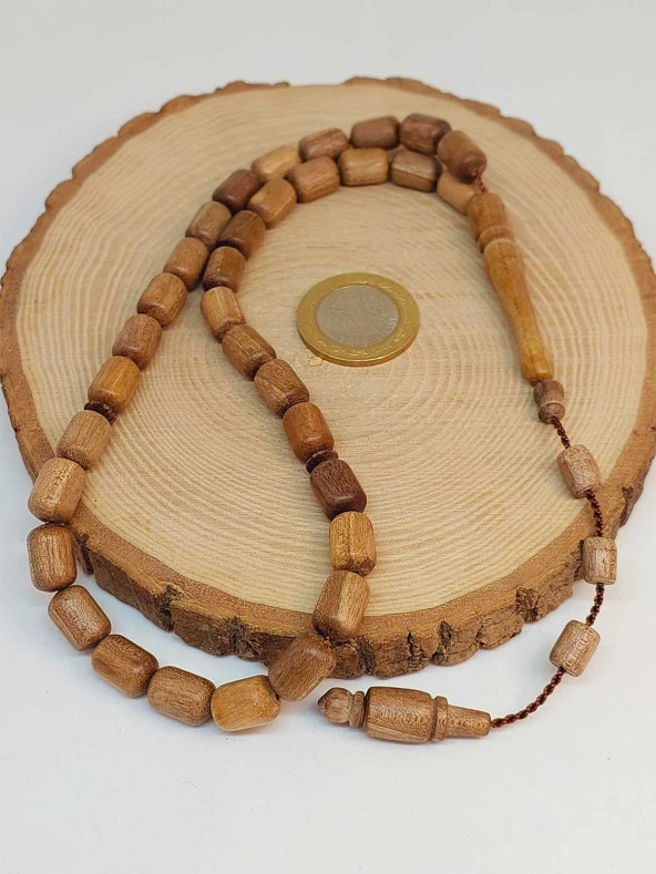 Ceviz Ağacı 33lük Tesbih 8*12mm Kapsül Kesim Usta İşçilikli (49138) - Resim 2