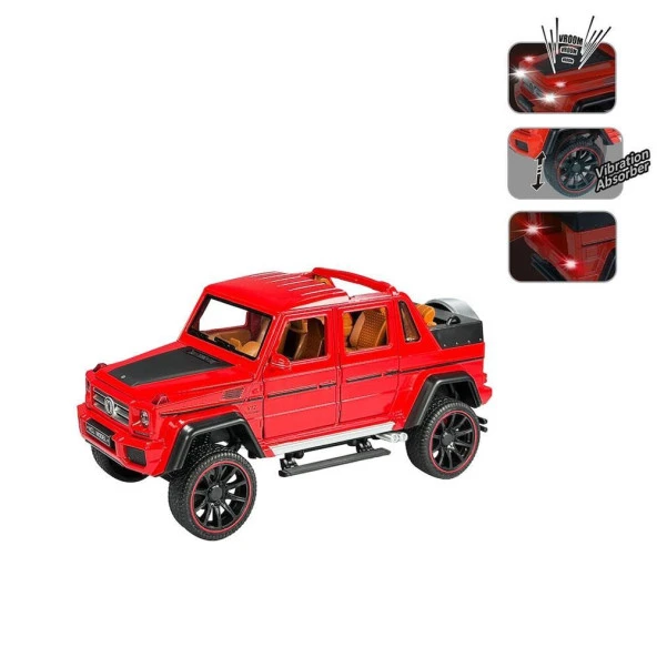 Vardem Çek Bırak 1:22 Sesli ve Işıklı Jeep Kırmızı - 2