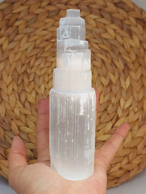 Selenit Taşı Kule 15cm - Resim 5