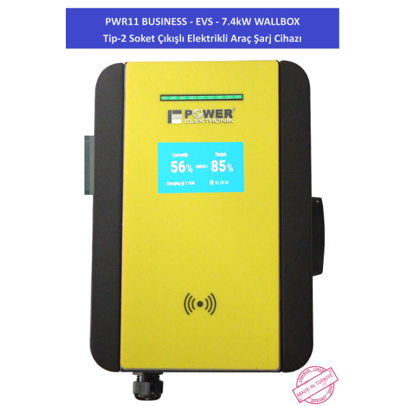 PWR11 BUSINESS-EVS-7,4 kW WALLBOX - TİP2 SOKET ÇIKIŞLI ELEKTRİKLİ ARAÇ ŞARJ CİHAZI - 4
