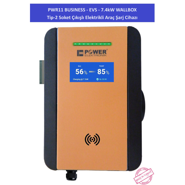 PWR11 BUSINESS-EVS-7,4 kW WALLBOX - TİP2 SOKET ÇIKIŞLI ELEKTRİKLİ ARAÇ ŞARJ CİHAZI - 5