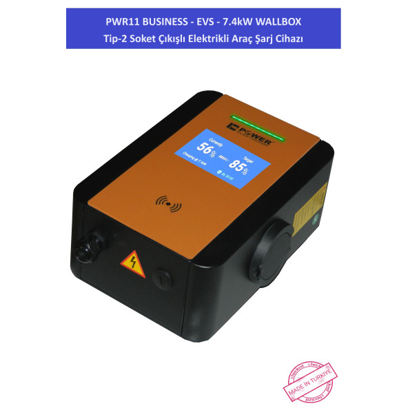 PWR11 BUSINESS-EVS-7,4 kW WALLBOX - TİP2 SOKET ÇIKIŞLI ELEKTRİKLİ ARAÇ ŞARJ CİHAZI - 9